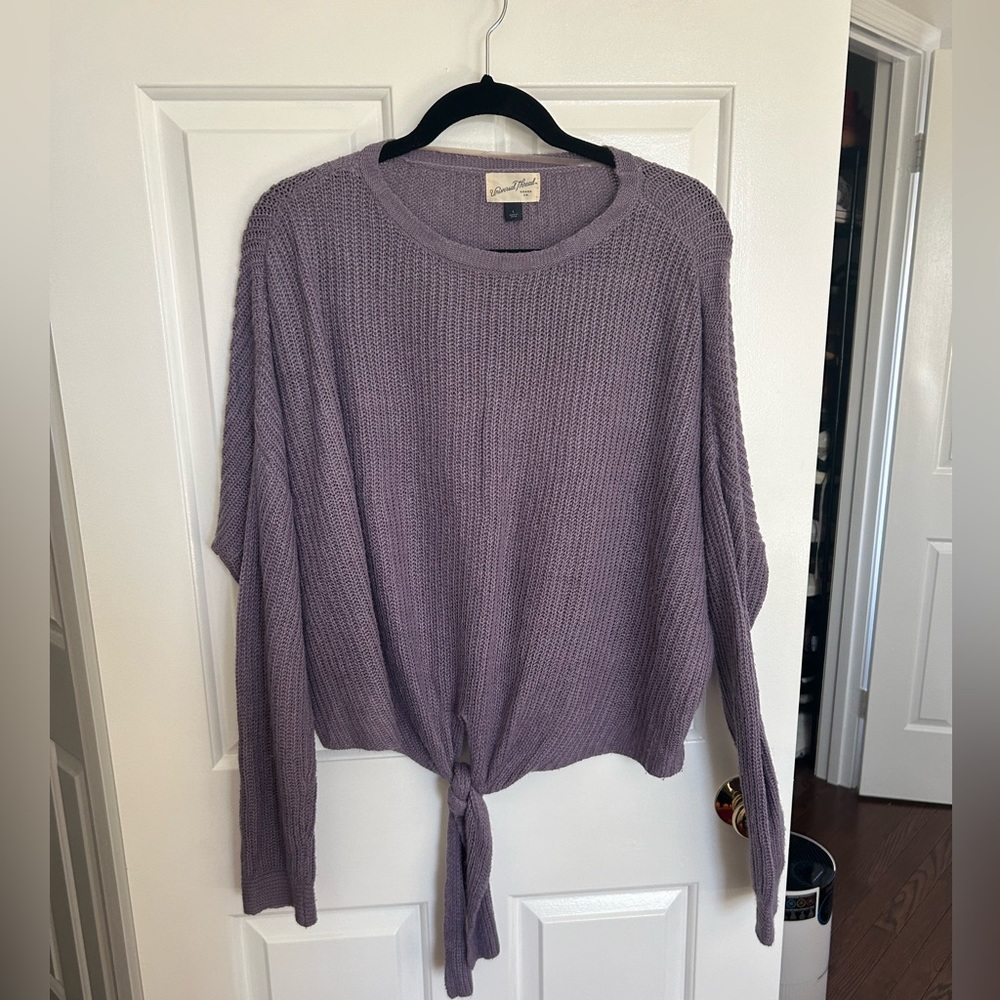 Purple flowy knitted sweater